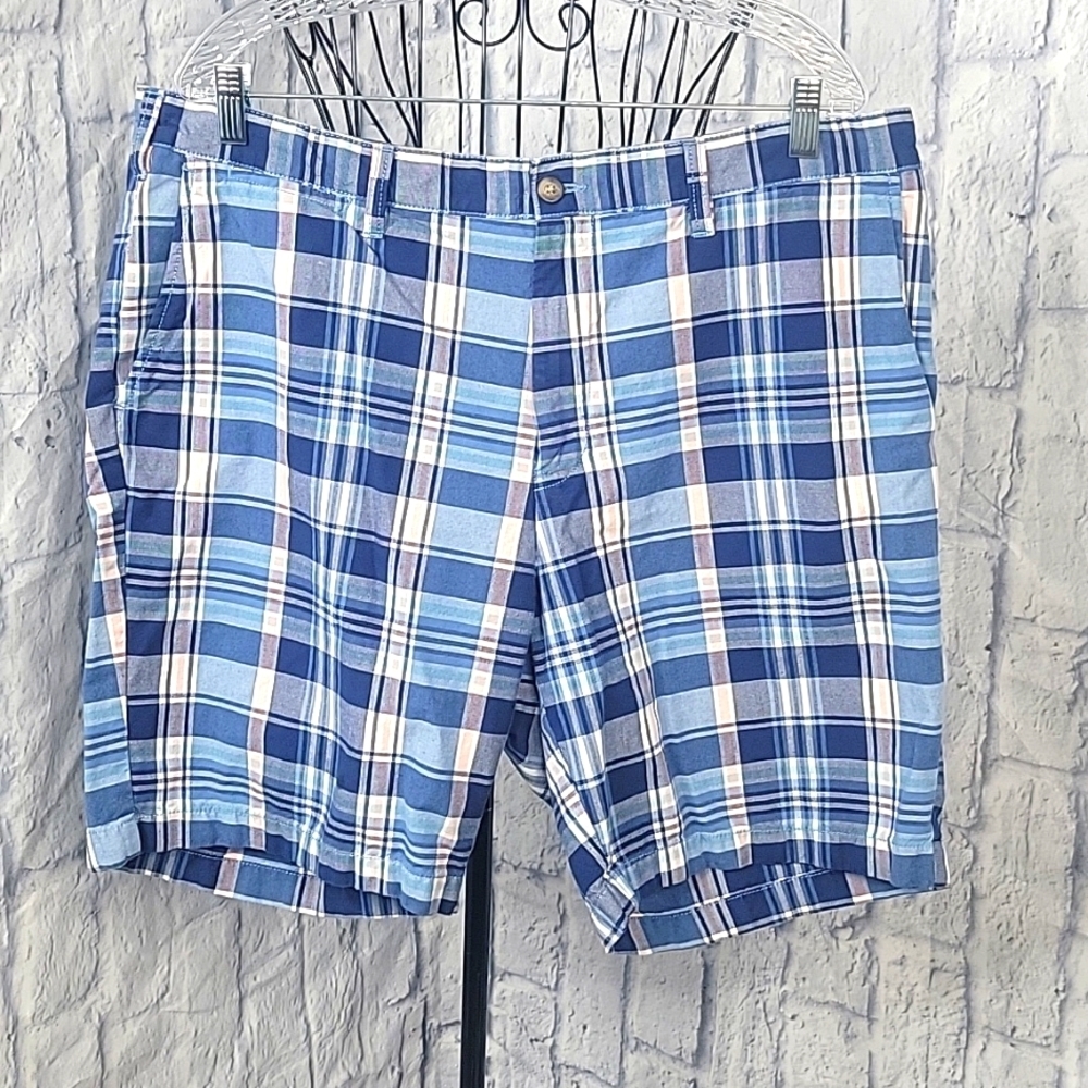 NAUTICA Blue and Pink Plaid Men's Shorts 38W